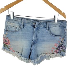 Mossimo High Waisted Rise Denim Embrodeired cutt off Shorts bohemian 8 29